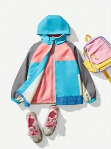 SHEIN 2pcs Tween Girl Zip-Up High Collar Fleece Jacket + Zip-Up Sherpa Jacket, Warm For Fall/Winter - Multicolor - View 2