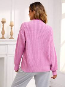 Women Solid Color Long Sleeve Cardigan Top, Casual Daily Wear