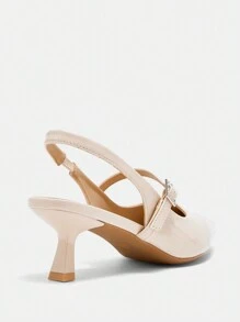 CUCCOO BIZCHIC 1 Pair Kitten Heel Mary Jane Strap Pumps Spring Shoes Spring Break Easter - Apricot - View 8