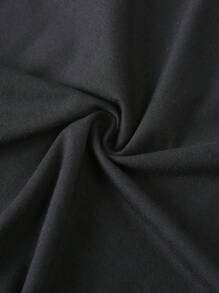 SHEIN Men's Happy Valentine's Day Leopard Print Heart Graphic Casual Round Neck Short Sleeve T-Shirt, Family Matching Outfits Mommy And Me (4 Pieces Are Sold Separately) - Black - View 6