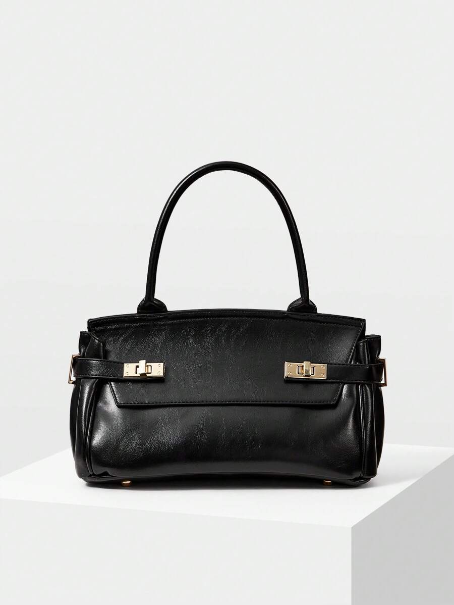 MOTF PREMIUM WOMEN'S FASHIONABLE MINIMALIST COMMUTE TOP HANDLE BAG - Black - View 1