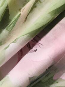 DAZY 女式圆领无袖花卉印花休闲迷你连衣裙夏季，适合春季巡航女装 - 綠色 - 查看 6