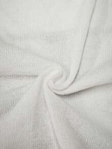 Manfinity CasualKnits Men's Casual V-Neck Long Sleeve Loose Fit Sweater With Numeric Pattern, Autumn/Winter - White - View 6