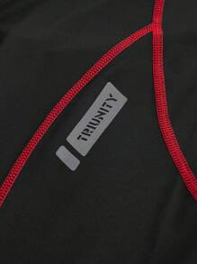 Manfinity Sport Corelite Men's Letter Webbing Design Seamless Compression Tights - Black - View 4