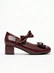 Dola Lovely Vrouwen glanzende strik decor mode hoge hak pumps