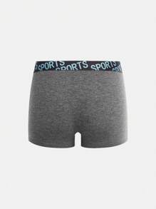 5-Pack Tween Boys' Colorblock Letter Elastic Waist Boxer Briefs, Casual Sportswear