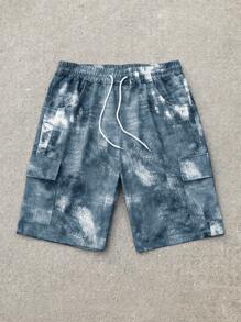 Manfinity EMRG Men's Batik Pattern Cargo Pocket Loose Casual Shorts - Light Grey - View 4