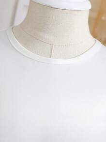 SHEIN Baby Girl White Dress With Ruffle Trim, Eid Mubarak Collection - White - View 6