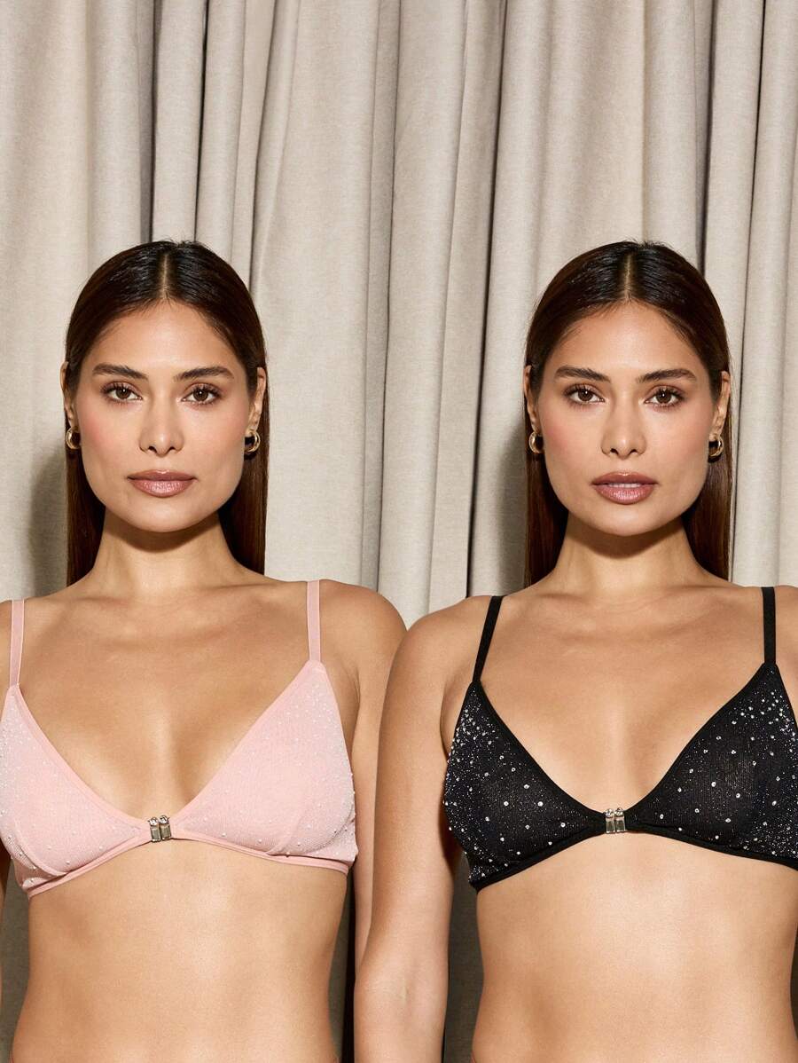 AiiRZ Embellished Bra Multi Pack - Multicolor - View 1