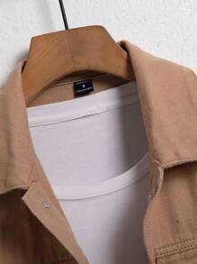 RivetRise Men's Plain Color Denim Jacket, Casual & Fashionable For Everyday Wear