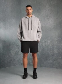 SUMWON Premium Full Zip Hoodie Athletic Drawstring Comfortable Casual Sportswear Relaxed Fit Winter Autumn Essential Loungewear Workout Basic Gym Training Streetwear