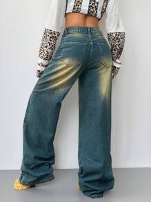 Coolane Women's Fall Streetwear Hip-Hop Low-Waistline  Destroyed Hole Jeans - Medium Wash - View 3