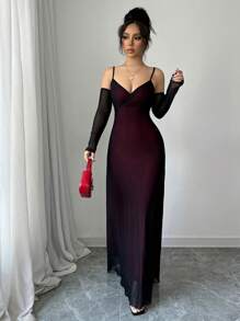 Rafferiza Đầm cocktail nhẹ nhàng gợi cảm phong cách Pháp cao cấp, hở lưng, dây mảnh thanh lịch, vừa vặn - màu đen - Xem 4