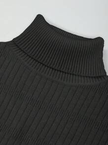 Franclia 新款修身高领针织时尚套头毛衣，女士秋冬款 - 黑色 - 查看 8