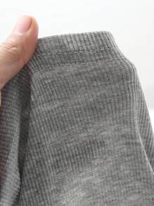 DAZY Áo thun nữ tay dài họa tiết nơ trang trí mới mùa hè - Xám - Xem 3