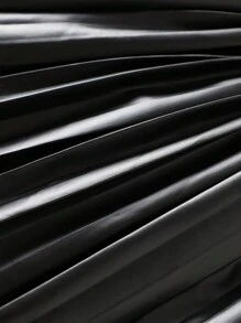 Baby Girl Spring & Summer Street Style,Solid Color Imitate Leather Skirt