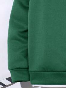 SHEIN 青少年男孩休闲二合一运动衫和运动裤套装 - 墨綠色 - 查看 8