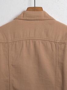 RivetRise Men's Plain Color Denim Jacket, Casual & Fashionable For Everyday Wear