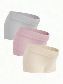 Moonlight&Mama Maternity Solid Color Elastic Waist Casual Briefs ,3 Pcs - Multicolor - View 7
