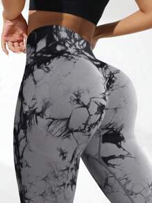 Core Rhythm Leggings de yoga de cintura alta casuales y de fitness con efecto tie-dye para mujer - Multicolor - Ver 2