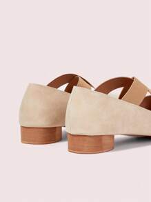 CUCCOO DOLLMOD Women's Square Toe Criss-Cross Strap Fashion High Heel Pumps - Apricot - View 9