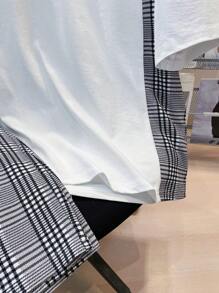 SHEIN 2pcs Set Teen Boy's Plaid Short Sleeve T-Shirt And Shorts Set;Spring Wear; Teen Boys' Clothing; Teen Boy' Jackets, Spring Back To School - Multicolor - View 6