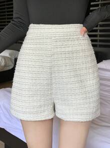 DAZY Pantalones cortos minimalistas de mujer de un solo color para uso diario/casual