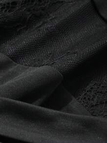 DAZY Women's Summer Drape Design Muse Dress Sheer Mesh Patchwork Twist Knot Dress, Valentine's Day Prom Dress