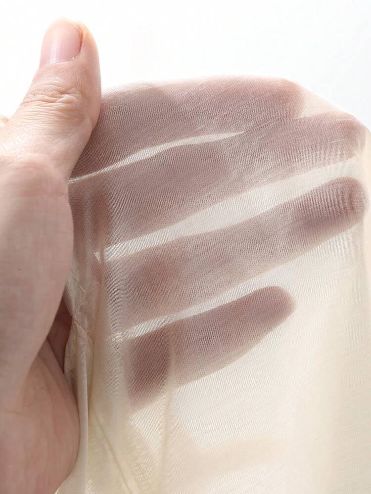 Summer New Style Vintage Color Block Women Shirt Sheer Long Sleeve Top