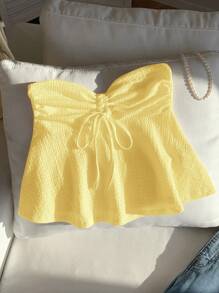 Sweetina 針織可愛假期休閒女士無肩帶上衣