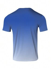 Manfinity Sport Corelite Herren Lässig Mensch & Elektrokardiogramm Farbverlauf bedrucktes Kurzarm Sport T-Shirt