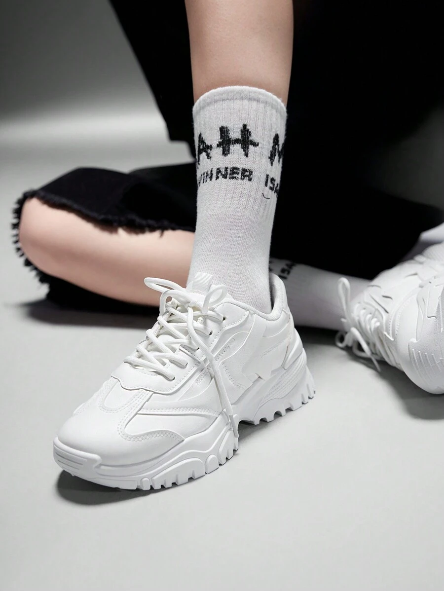 Vate Fashionable White Chunky Sneakers For Women Sports Shoes Casual Shoes Spring Shoes Easter Trainers Back To School