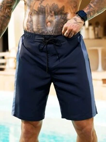 Surfspeed Men's Solid Color Simple Stylish Casual Beach Shorts - Multicolor - View 3