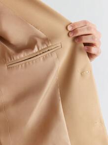 Ontre Men's Spring New Single-Breasted Simple Long Sleeve Blazer Jacket, Versatile For Valentine's Date, Holiday, New Year Party, Business & Casual Occasions - Khaki - View 8