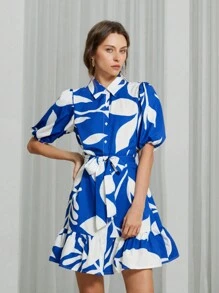 Aveloria Modichic Vestido De Manga Curta Estampado Aleatório