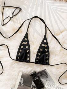 Swim SXY Rivet 性感派对音乐节日常休闲度假海滩镂空泳装比基尼上衣