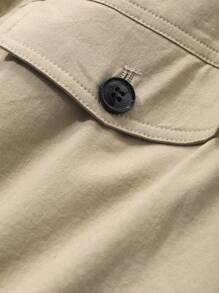 DAZY Men's Plain Basic Slim Straight Casual Pants Business Attire - Khaki - View 8