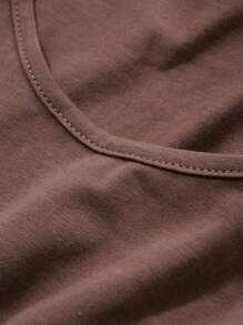 DAZY Vestido holgado de mujer cómodo y suave de unicolor para primavera