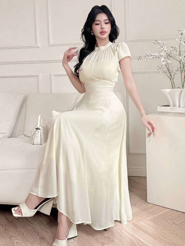 Women's Elegant Mid-Length Formal Vintage Dress, For Spring & Summer & Wedding