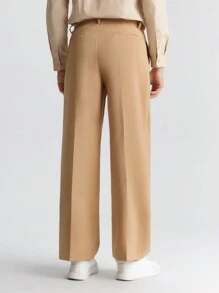 Ontre Men's Solid Color Pocket Pleated Straight-Leg Suit Pants, Fashionable & Versatile For Dates, Holidays, New Year Parties, Daily Business Commute, Spring - Khaki - View 3