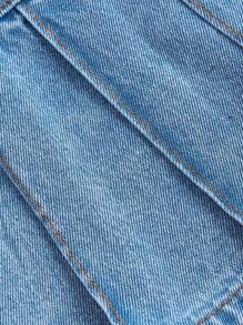 SHEIN MOD Short en jean casual pour femme, minimaliste et pour le port quotidien - Bleu azur - Voir 4