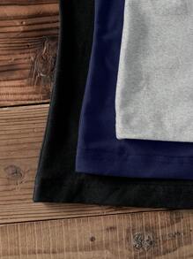 SHEIN EZwear 3 件套女式复古英伦图案圆领修身长袖 T 恤套装，适合秋冬季 - 彩色 - 查看 5