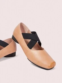 CUCCOO DOLLMOD Women's Square Toe Criss-Cross Strap Fashion High Heel Dress Pumps - Khaki - View 7