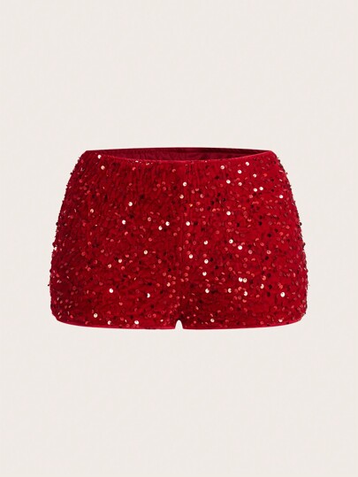 SHEIN ICON Shorts brillantes para club/fiesta/regreso a clases