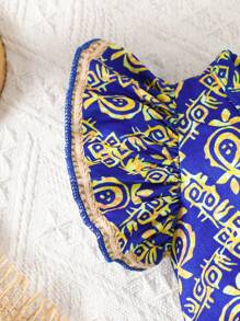 SHEIN Newborn Baby Girl Summer Dress - Blue - View 5