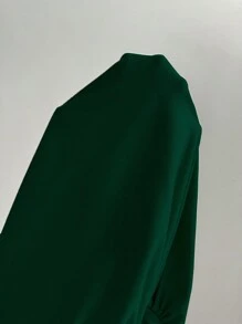 Chiquease Solid Color Round Neck Short Sleeve Casual T-Shirt - Dark Green - View 7