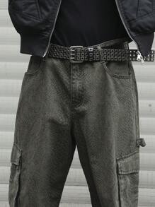 Manfinity EMRG 男士休闲日常牛仔裤 - 綠色 - 查看 7