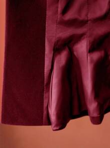 MOTF PREMIUM VELVET SINGLE BUTTON PEPLUM BLAZER