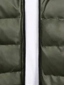 RueChic 男式人造皮毛拼接连帽拉链长袖夹棉大衣