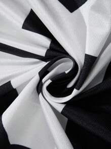 ROMWE MEN Prep Camisa estilo camisa de futebol polo colorblock masculina, adequada para uso diário na primavera/verão - Preto - Ver 6